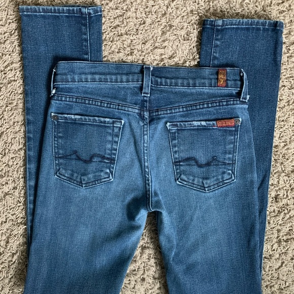 7FAM Roxanne size 26 skinny low rise blue jeans W28xL33 - Picture 4 of 4